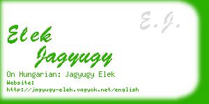 elek jagyugy business card